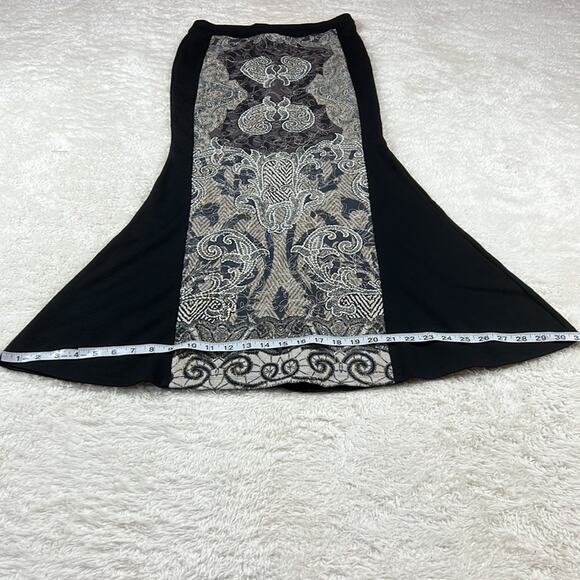 British India Traveller embroidered panel mermaid trumpet maxi skirt, size 5 - Picture 5 of 9